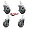Service Caster 4'' Gray Poly Wheel Swivel 7/16'' Grip Ring Stem Caster Set 2 Brakes, 4PK SCC-GR20S414-PPUB-TLB-716138-2-S-2 - alternate 4